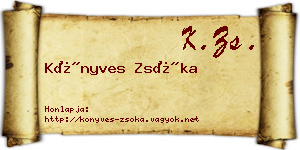 Könyves Zsóka névjegykártya